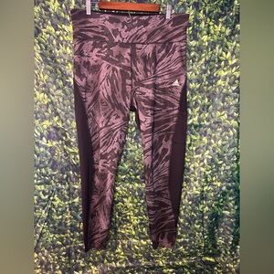 Adidas Women's Leggings - Black and Purple Pattern